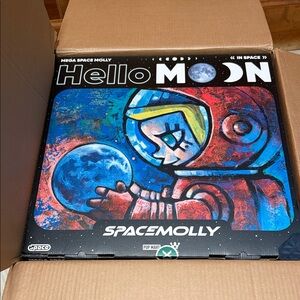 SpaceMolly Hello Moon Puzzle - Blue and Red